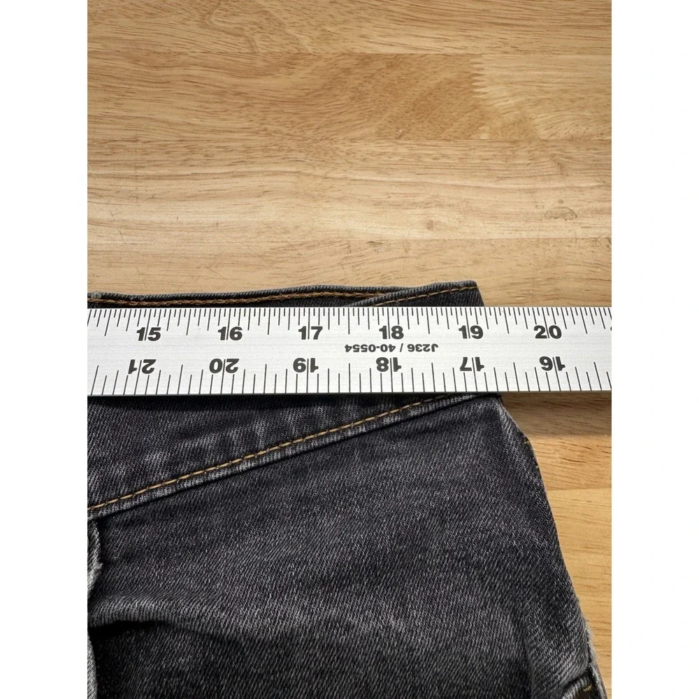Levis 505 Regular Fit Straight Leg Black Denim Distressed Stretch Men's 40x30‎